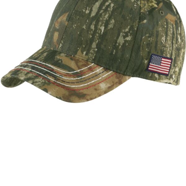 Americana Contrast Stitch Camouflage Cap Thumbnail