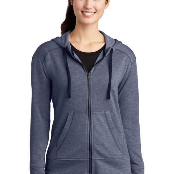 ® Ladies PosiCharge ® Tri Blend Wicking Fleece Full Zip Hooded Jacket Thumbnail